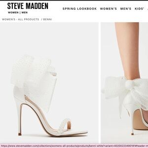 Elegant White Bow Heels